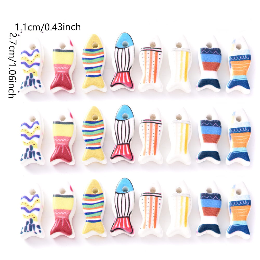 3pcs Random Mixed Ceramic Decorative Beads for Fashion Jewelry